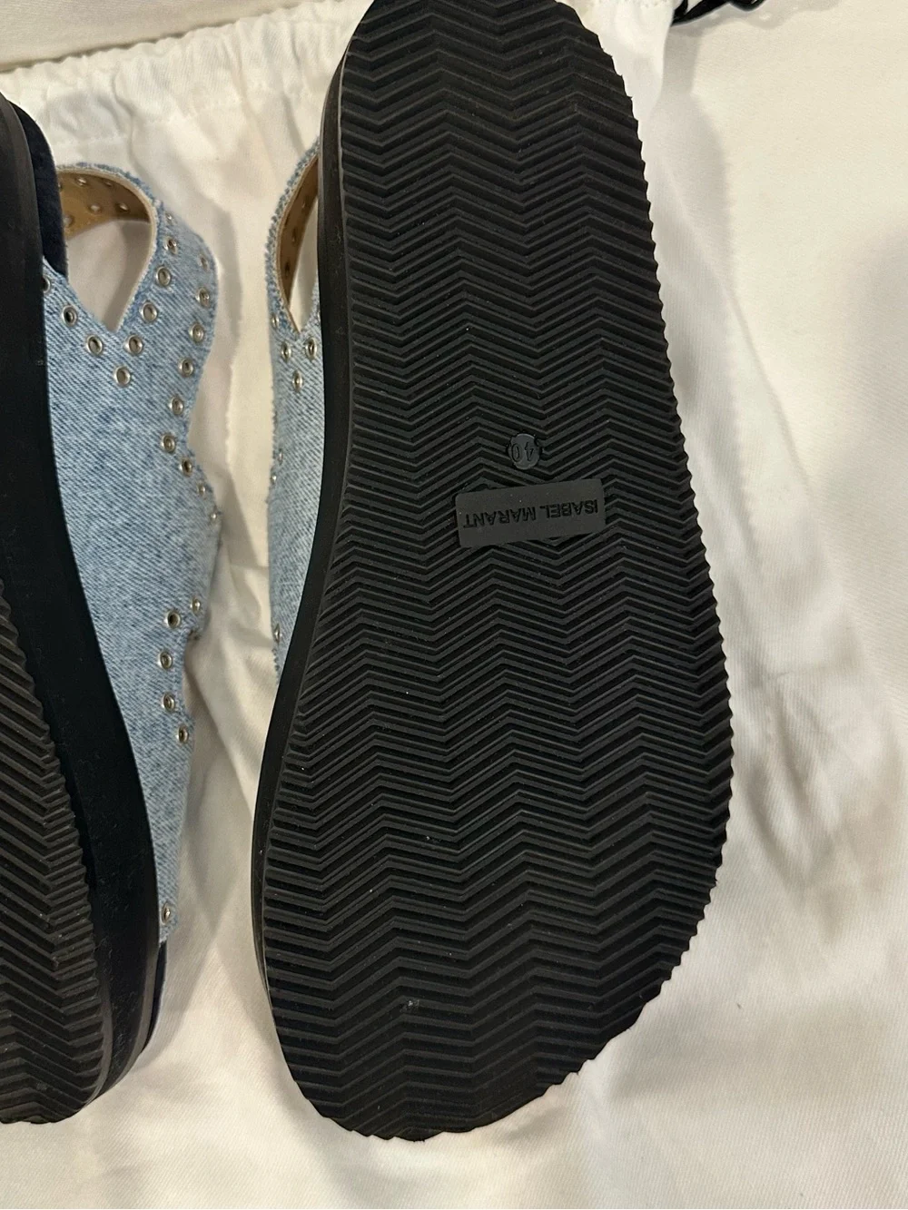 Isabel Marant Blue Denim Buckle Sandals